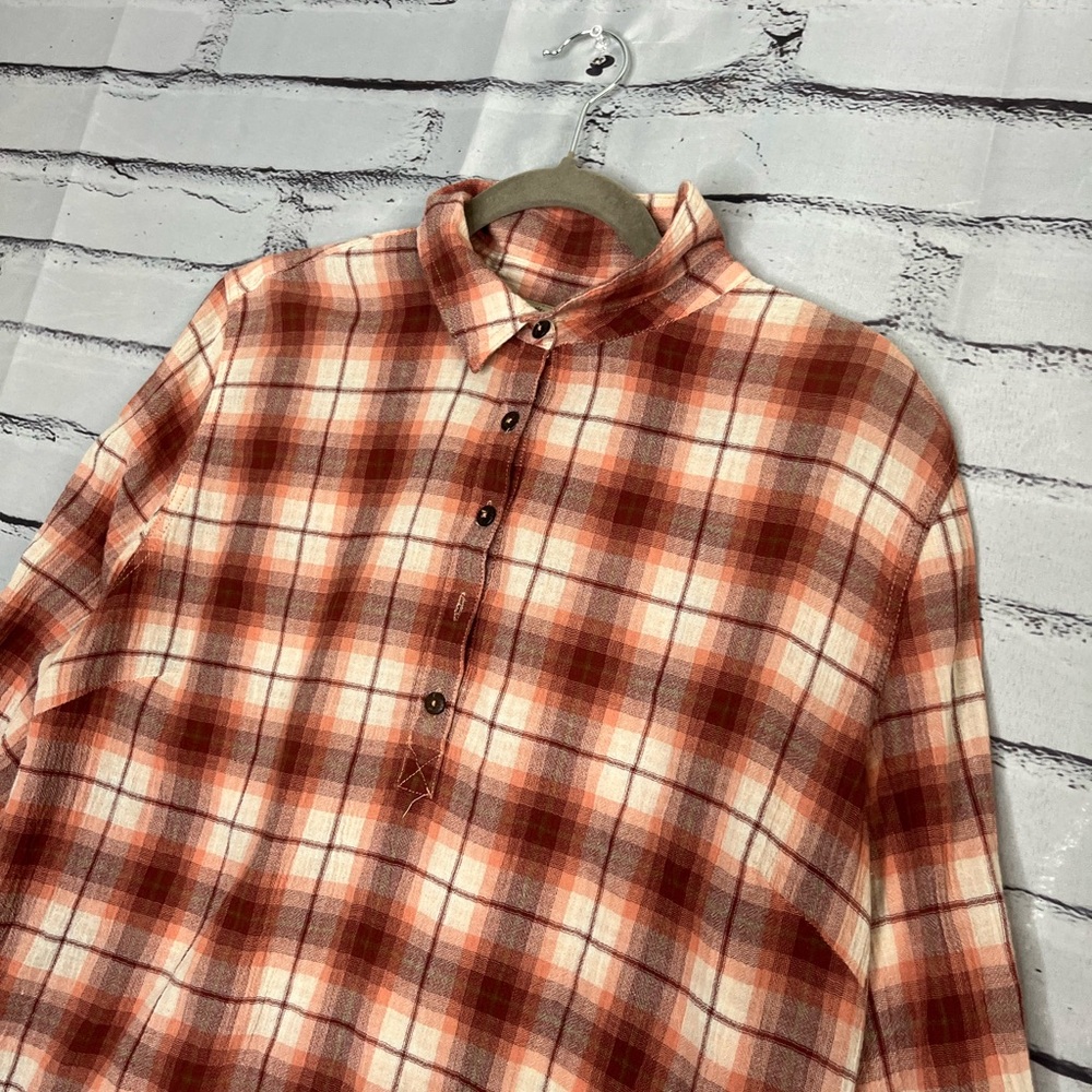 Royal Robbins Red and White Plaid Casual Button Down Shirt SZ L Streetwear Relax - Picture 7 of 14